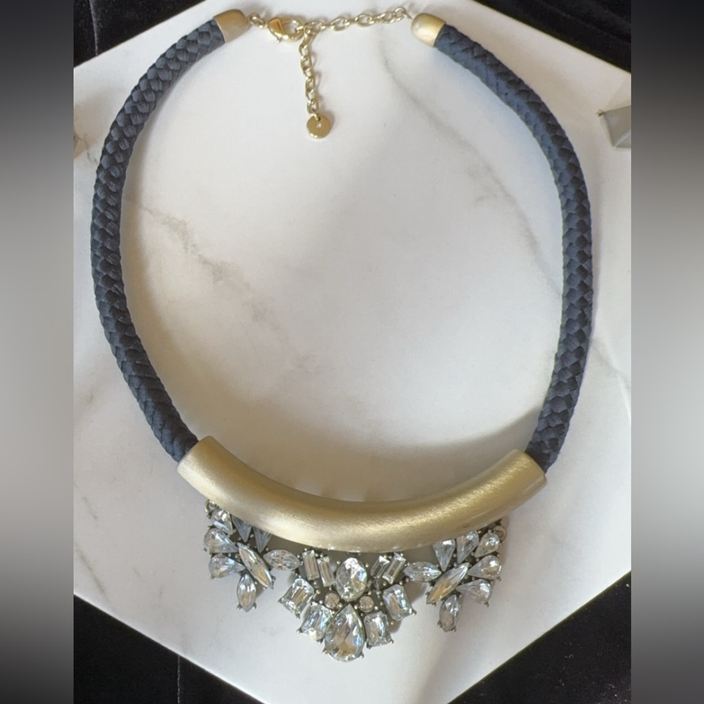 LOFT braided necklace with jewels